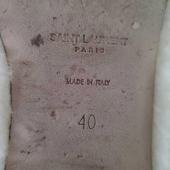Saint Laurent Shearling Tribute Flat Sandals 40 - Picture 7 of 9